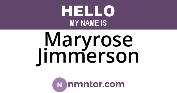 Maryrose Jimmerson