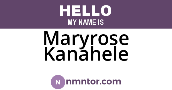 Maryrose Kanahele