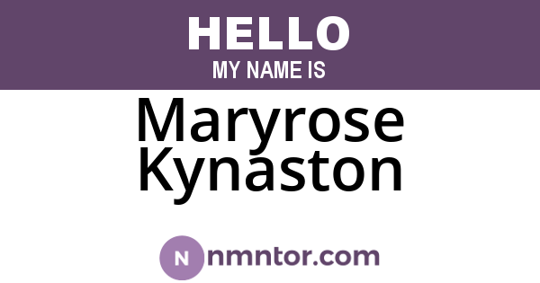 Maryrose Kynaston