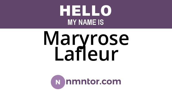 Maryrose Lafleur