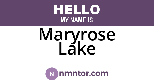 Maryrose Lake