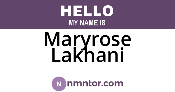 Maryrose Lakhani