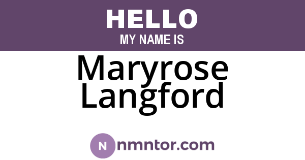 Maryrose Langford