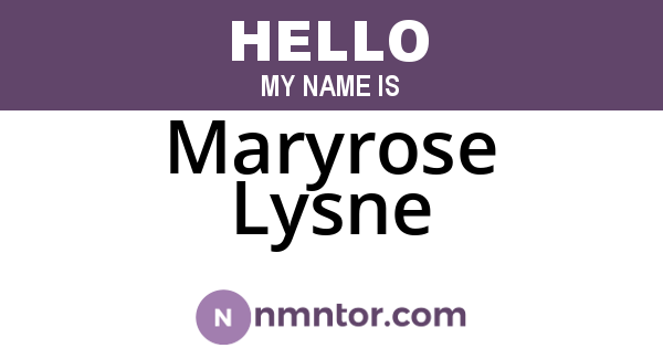 Maryrose Lysne