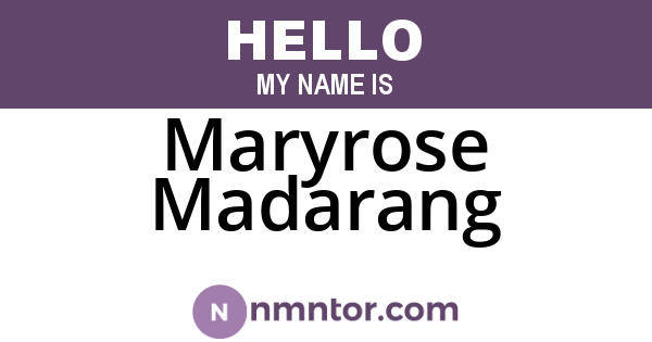 Maryrose Madarang