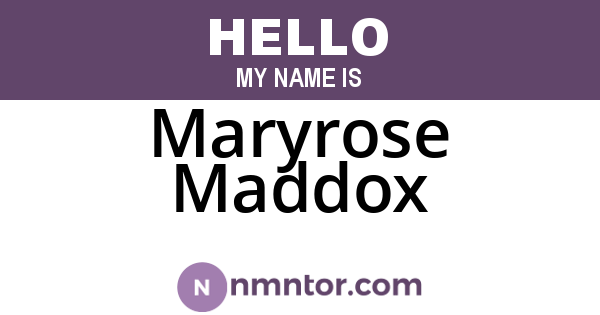 Maryrose Maddox