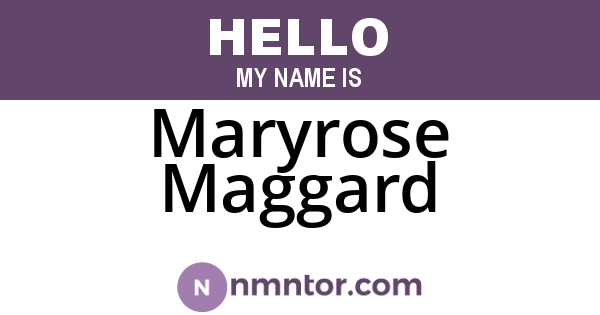 Maryrose Maggard