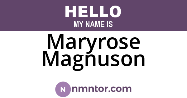 Maryrose Magnuson