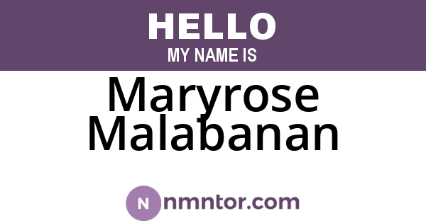 Maryrose Malabanan