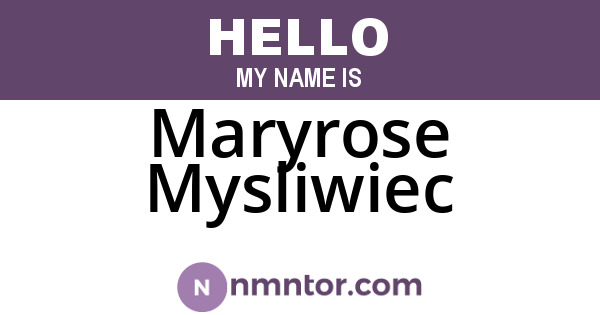 Maryrose Mysliwiec