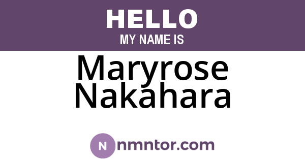 Maryrose Nakahara