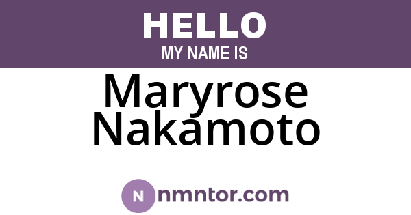 Maryrose Nakamoto