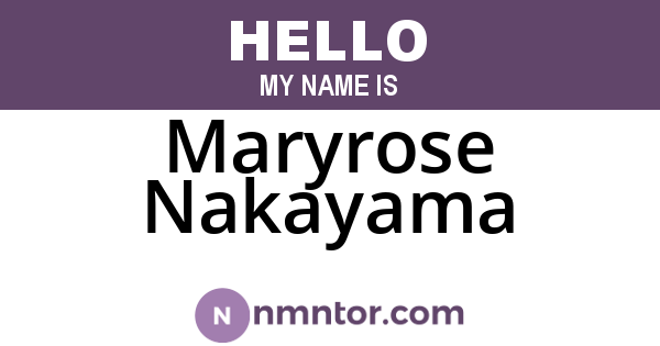 Maryrose Nakayama