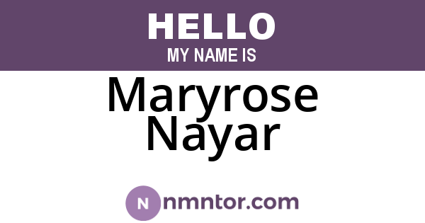 Maryrose Nayar