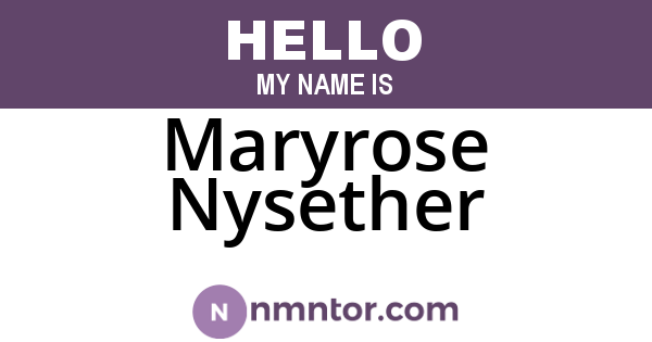 Maryrose Nysether