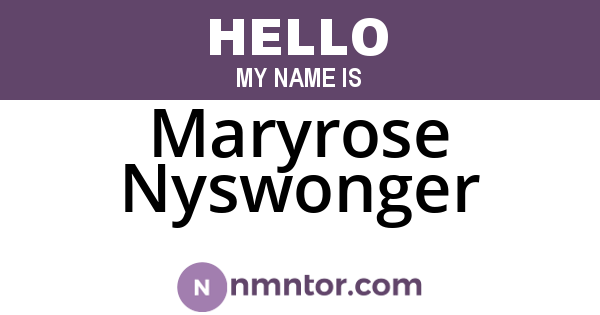 Maryrose Nyswonger