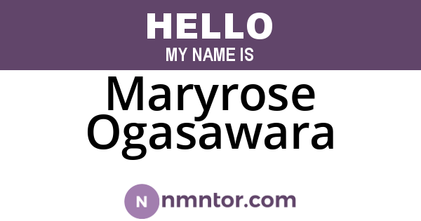 Maryrose Ogasawara