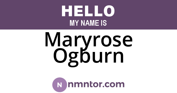 Maryrose Ogburn