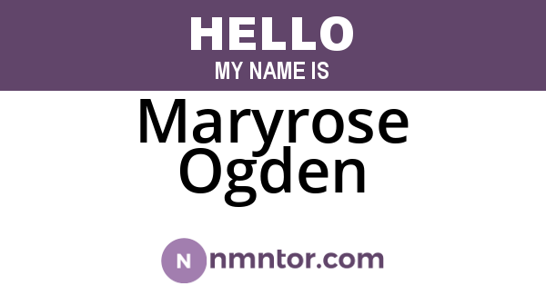 Maryrose Ogden