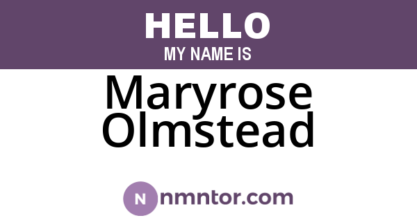 Maryrose Olmstead