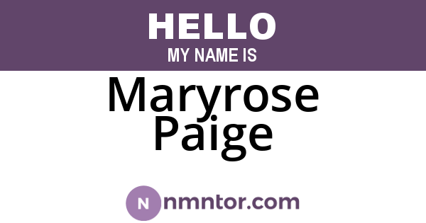 Maryrose Paige