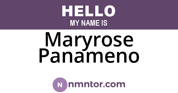 Maryrose Panameno