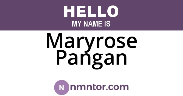 Maryrose Pangan