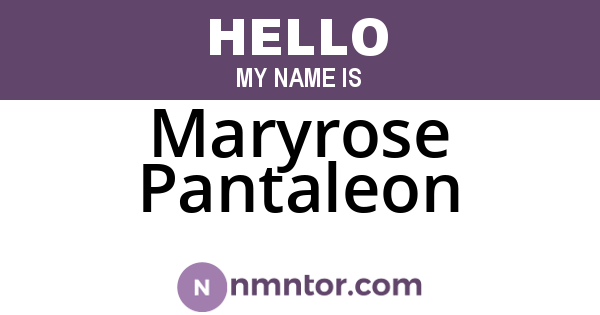 Maryrose Pantaleon