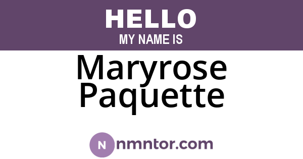 Maryrose Paquette