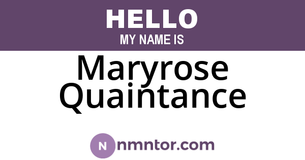Maryrose Quaintance