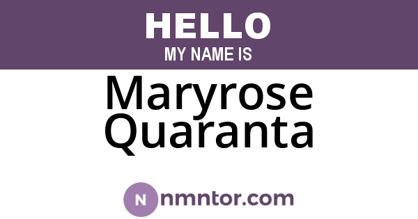 Maryrose Quaranta