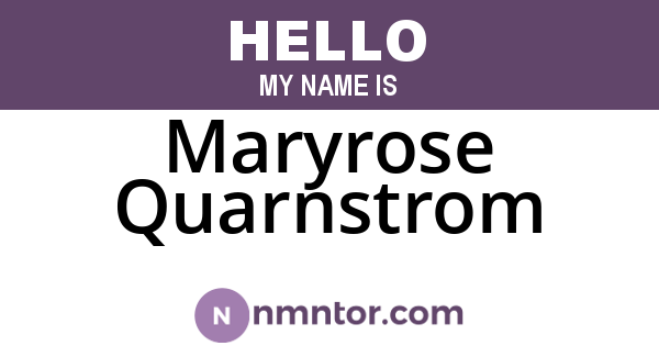 Maryrose Quarnstrom