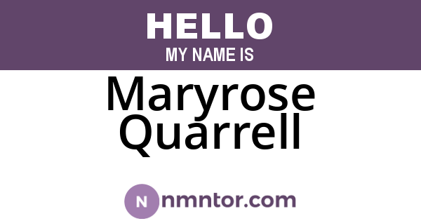 Maryrose Quarrell