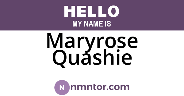 Maryrose Quashie