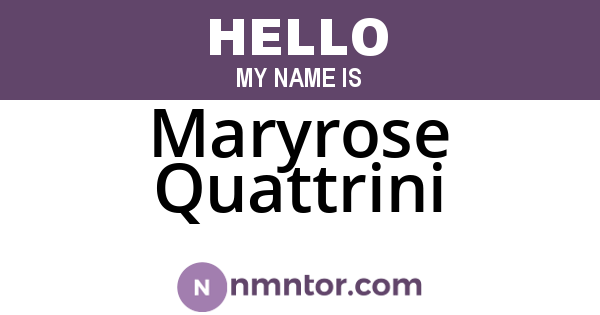 Maryrose Quattrini