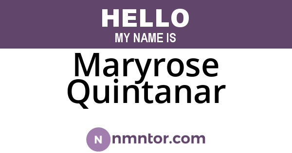 Maryrose Quintanar
