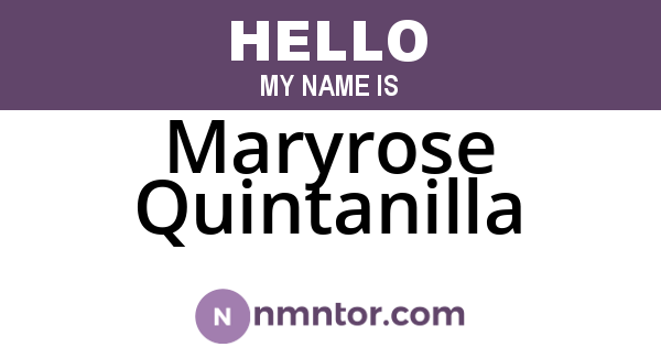 Maryrose Quintanilla