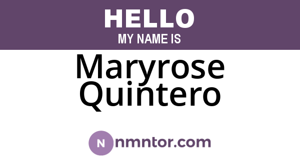 Maryrose Quintero