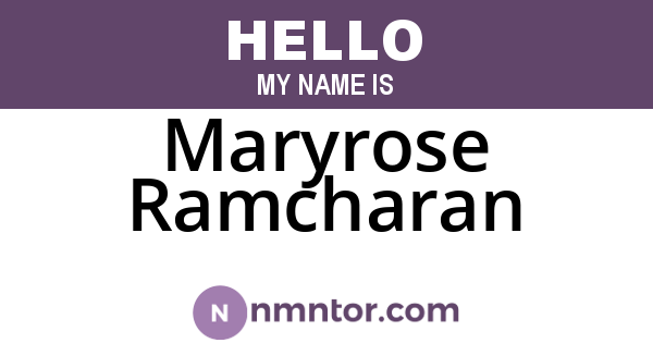 Maryrose Ramcharan