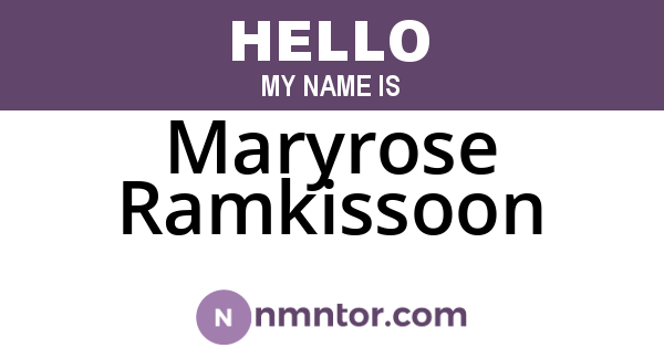 Maryrose Ramkissoon
