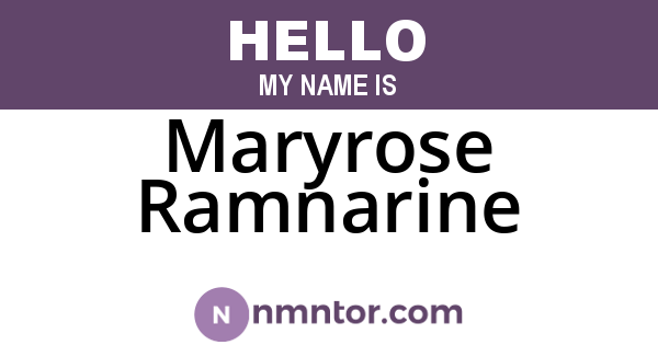 Maryrose Ramnarine