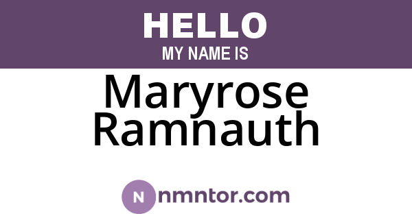 Maryrose Ramnauth