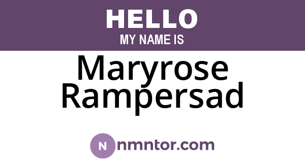 Maryrose Rampersad