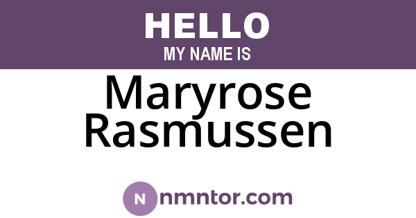 Maryrose Rasmussen