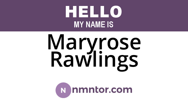 Maryrose Rawlings