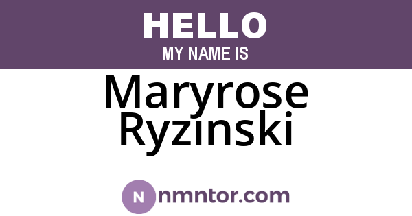Maryrose Ryzinski