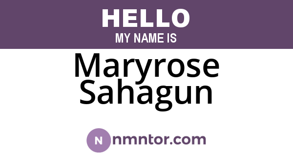 Maryrose Sahagun