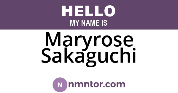 Maryrose Sakaguchi