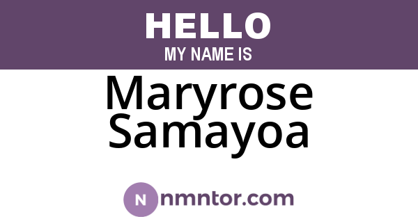 Maryrose Samayoa