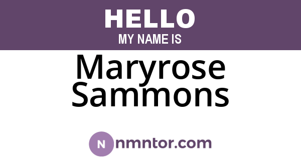Maryrose Sammons